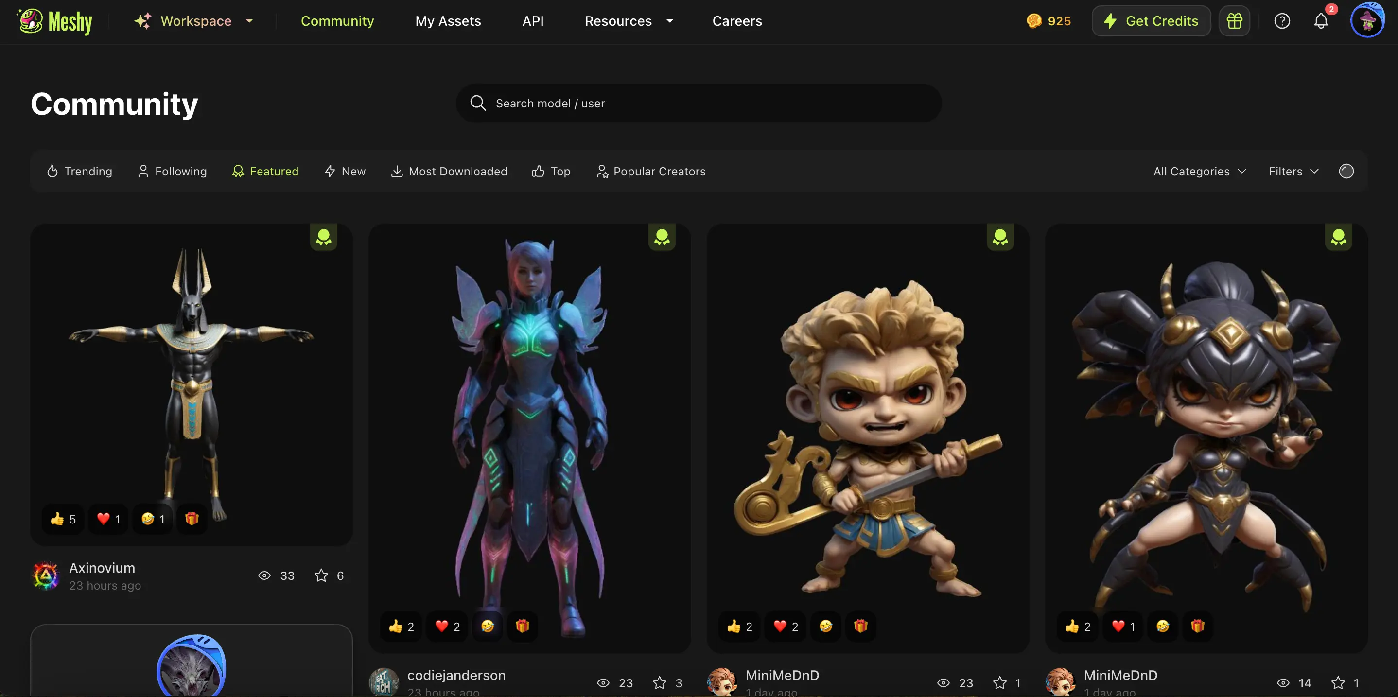 a-screenshot-of-meshy-community