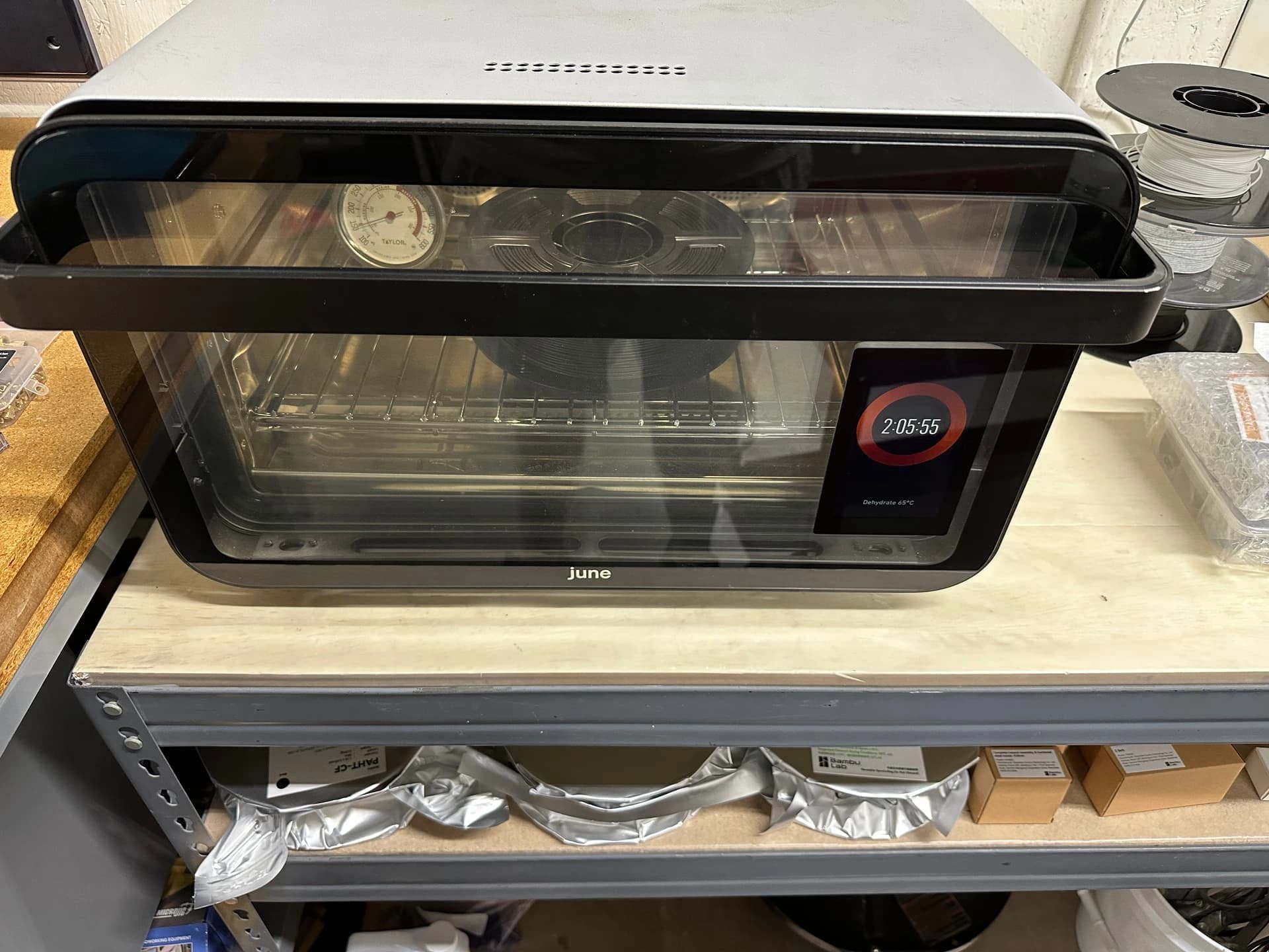 drying filament in an oven