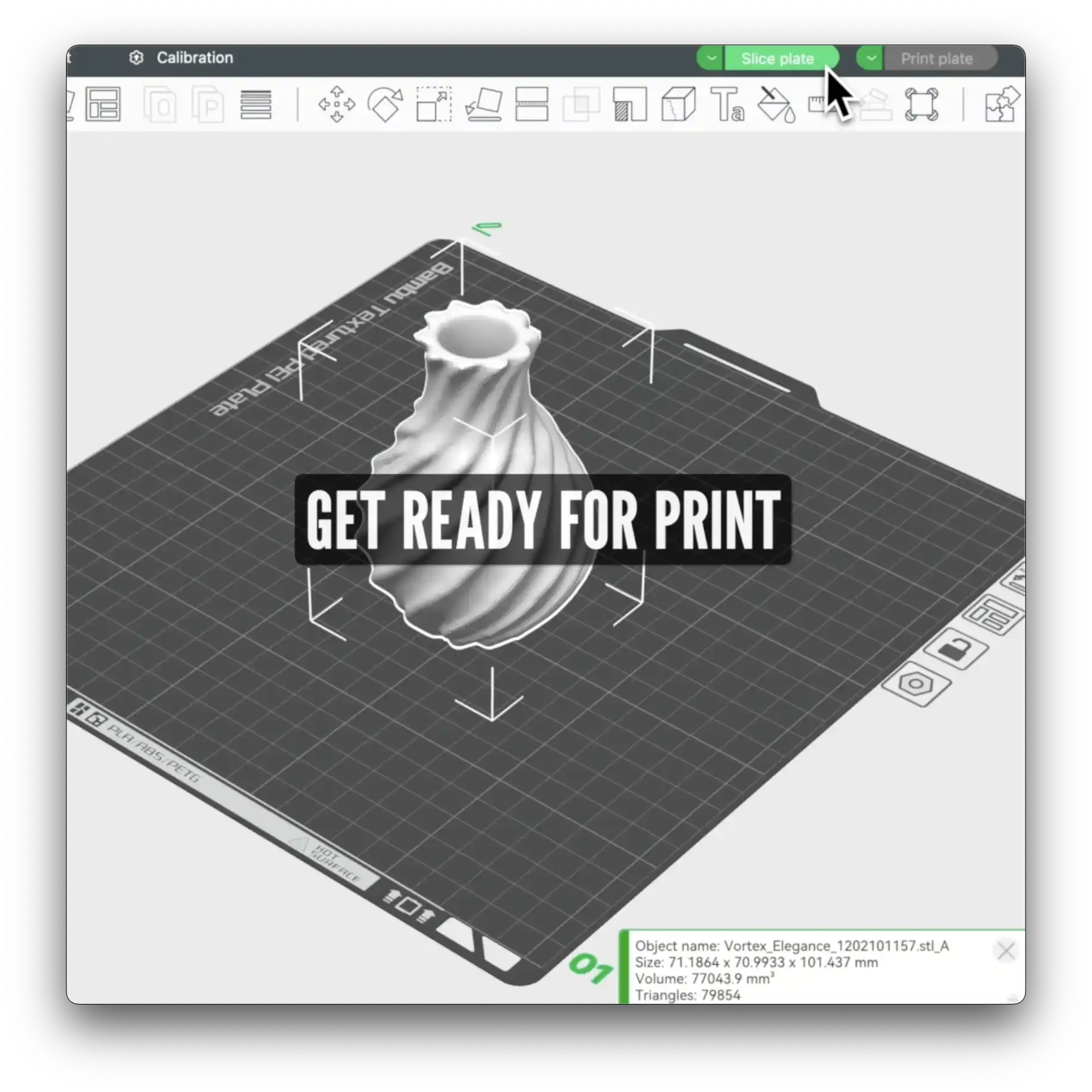 getting ready for print in slicing software