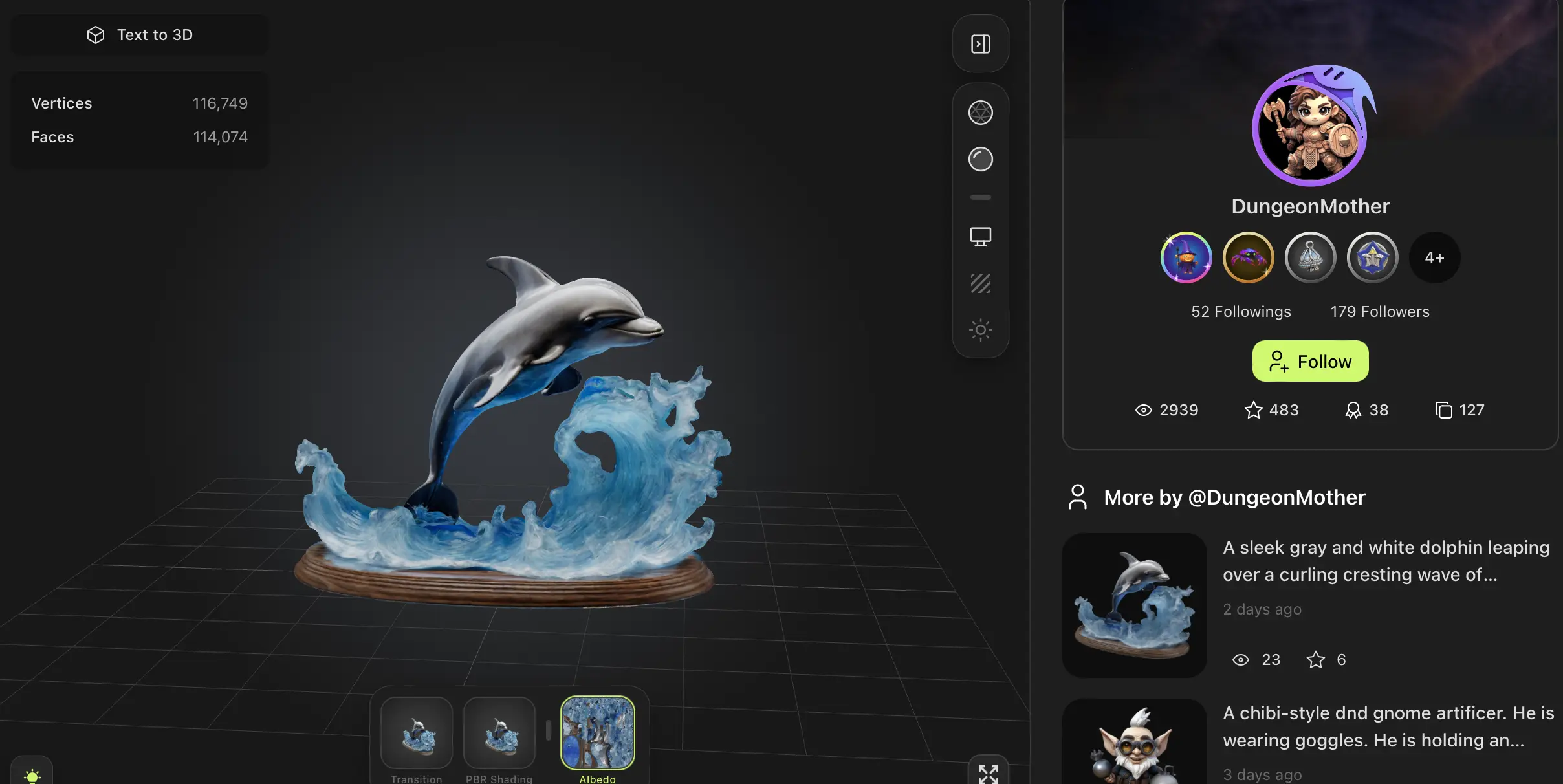 textured dolphin model