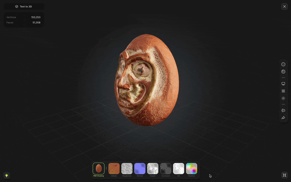 Text to 3D - Sculpture style