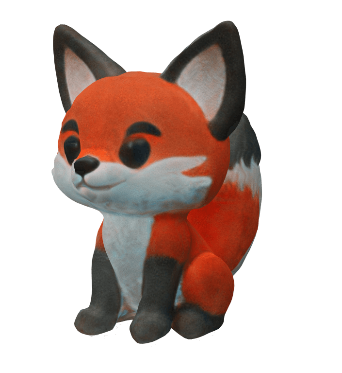 a cute fox generated by meshy text-to-3d