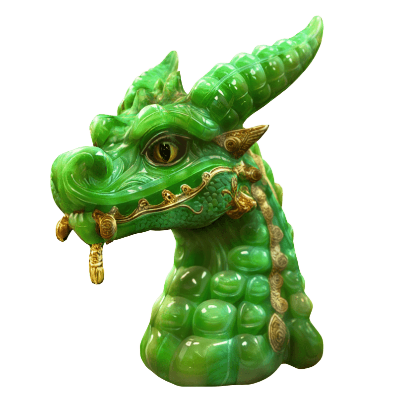 Golden dragon head generated by meshy text-to-3d