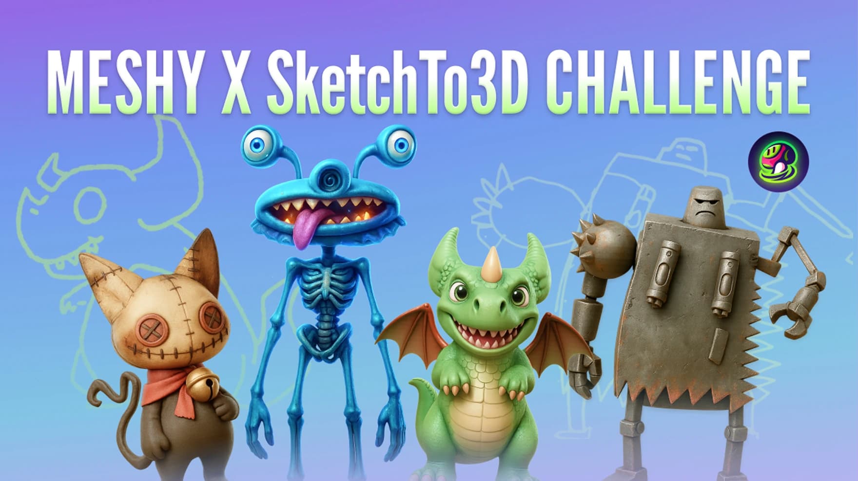 Meshy #SketchTo3D# Weird and Wonderful Creature Challenge!