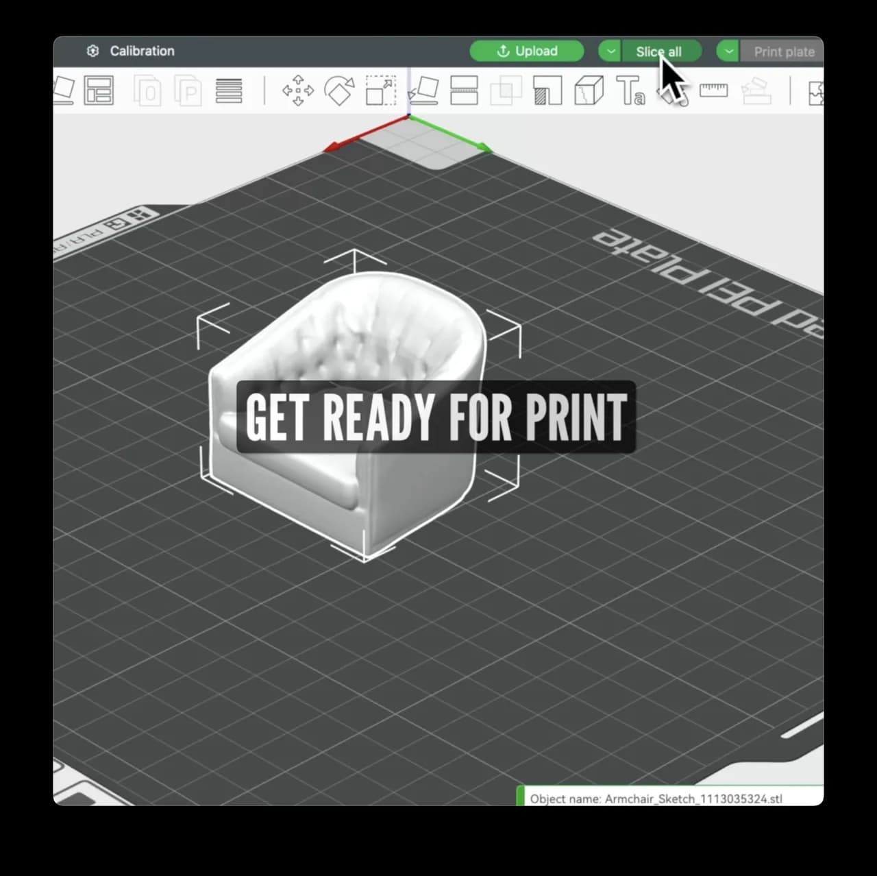 armchair's 3d model ready for print