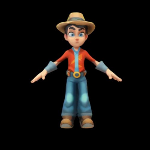 A pixar style boy character game hero, stylized