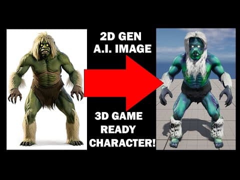 2D AI image into 3D GAME READY Unreal 5 Model: Latest FREE AI tools SUPERQUICK PIPELINE!