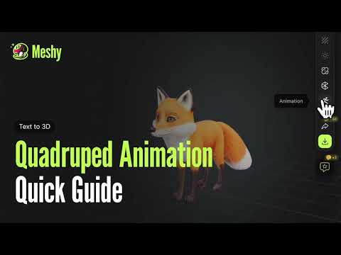 Easy 3D Quadruped Animation with Meshy - It's time to walk the pet!